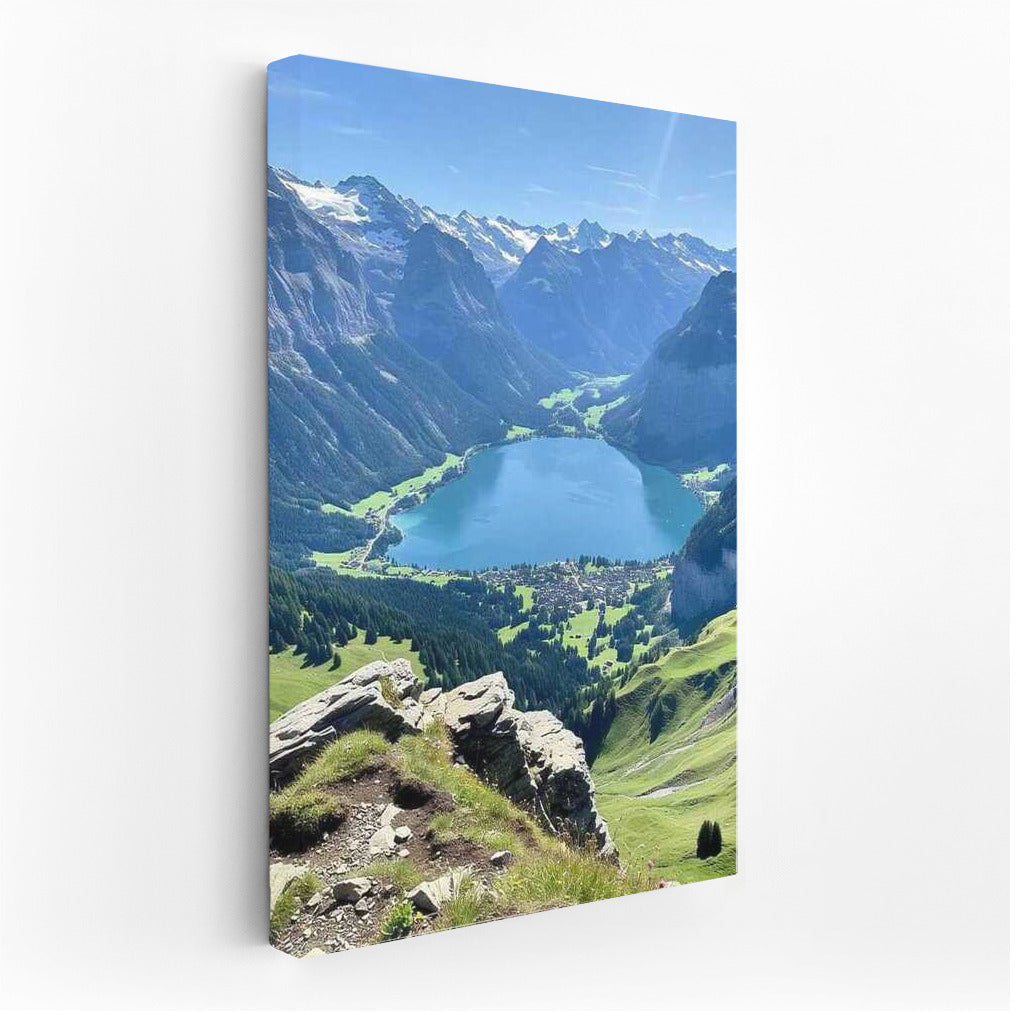 Swiss Idyll: Mountain Landscape and Mirror Lake