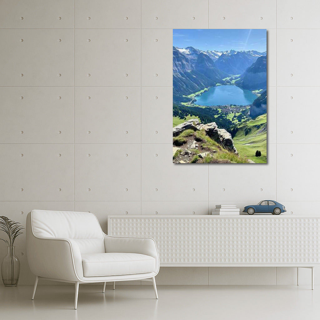 Swiss Idyll: Mountain Landscape and Mirror Lake