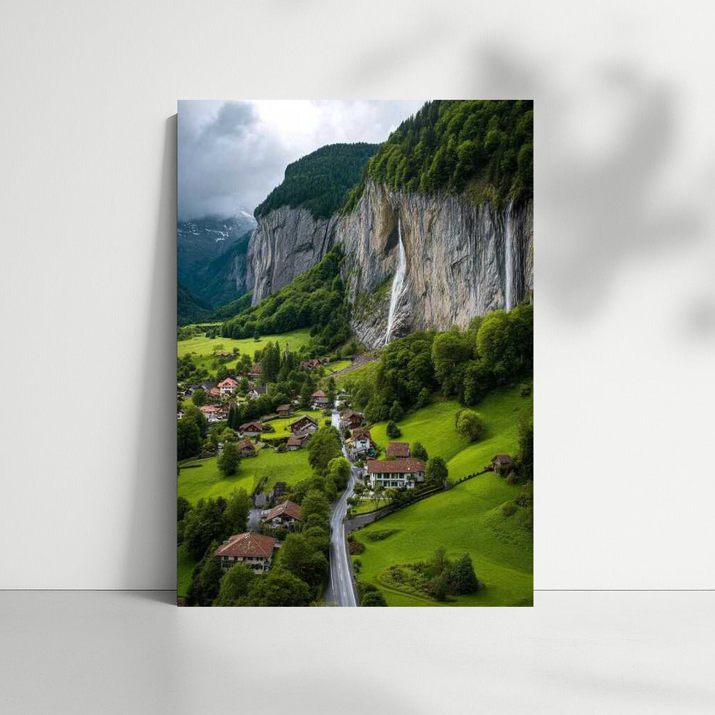 Emerald Hills of Switzerland: Waterfall and Village