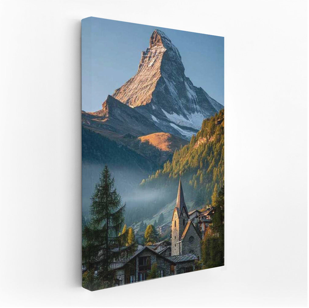 Mountain Tranquility of Switzerland: View of the Matterhorn