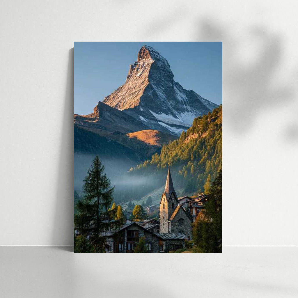 Mountain Tranquility of Switzerland: View of the Matterhorn