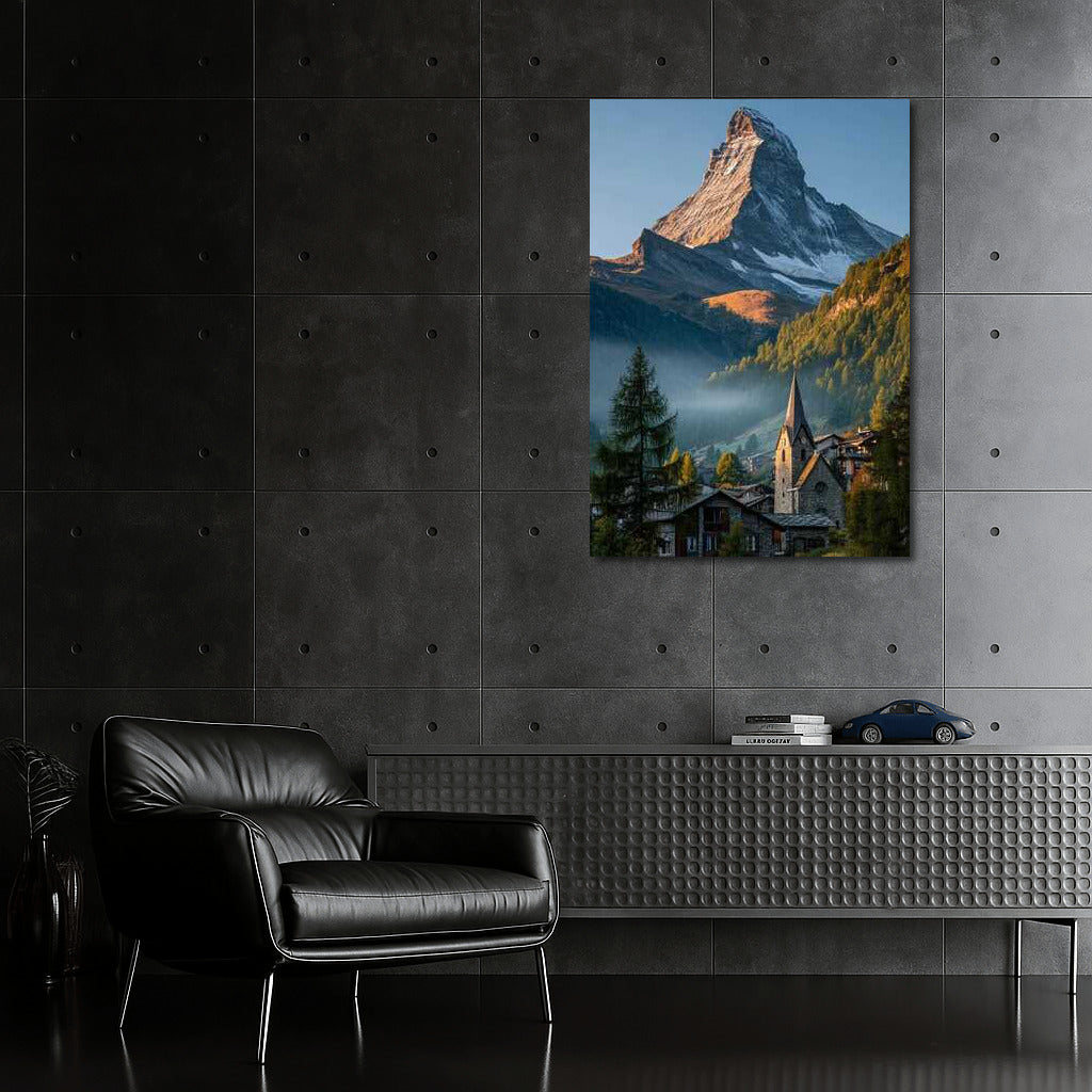 Mountain Tranquility of Switzerland: View of the Matterhorn