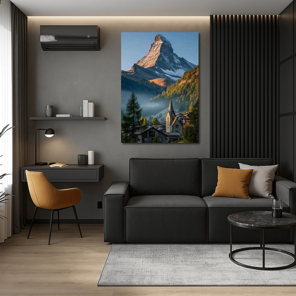 Mountain Tranquility of Switzerland: View of the Matterhorn