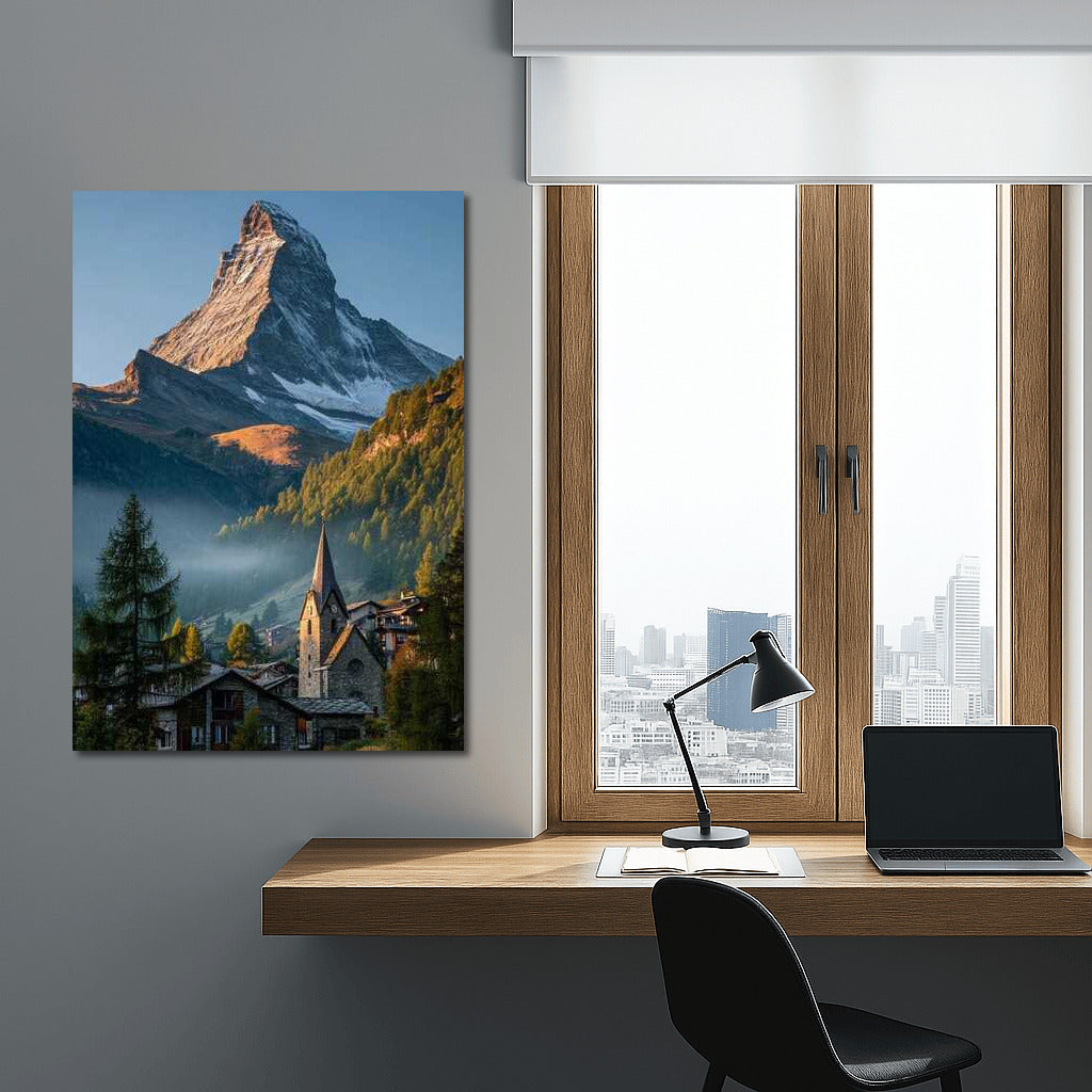 Mountain Tranquility of Switzerland: View of the Matterhorn