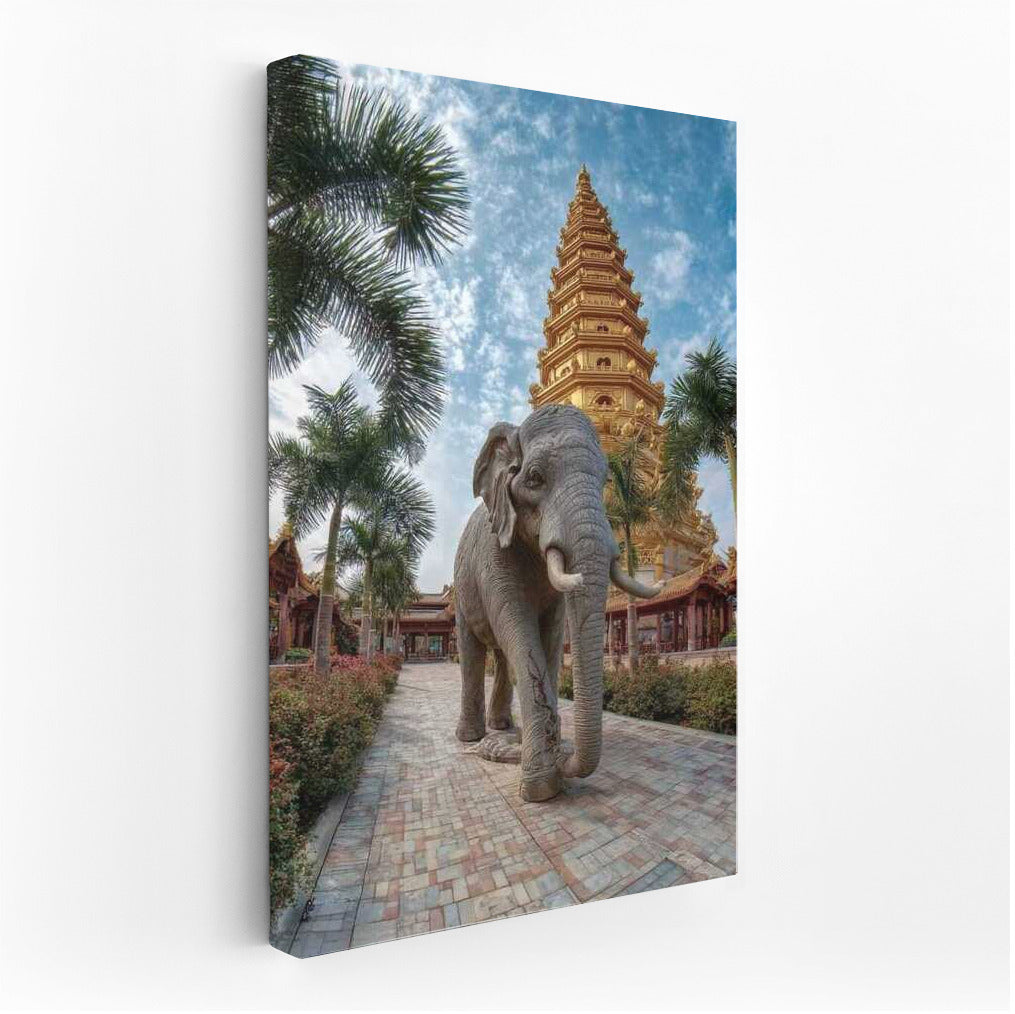 Golden Pagoda and Elephant: Symbols of Thailand