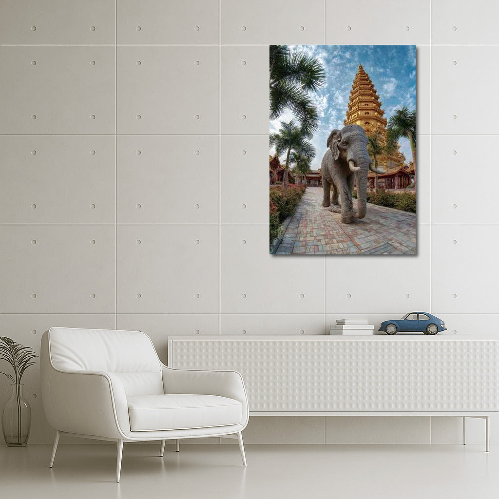 Golden Pagoda and Elephant: Symbols of Thailand