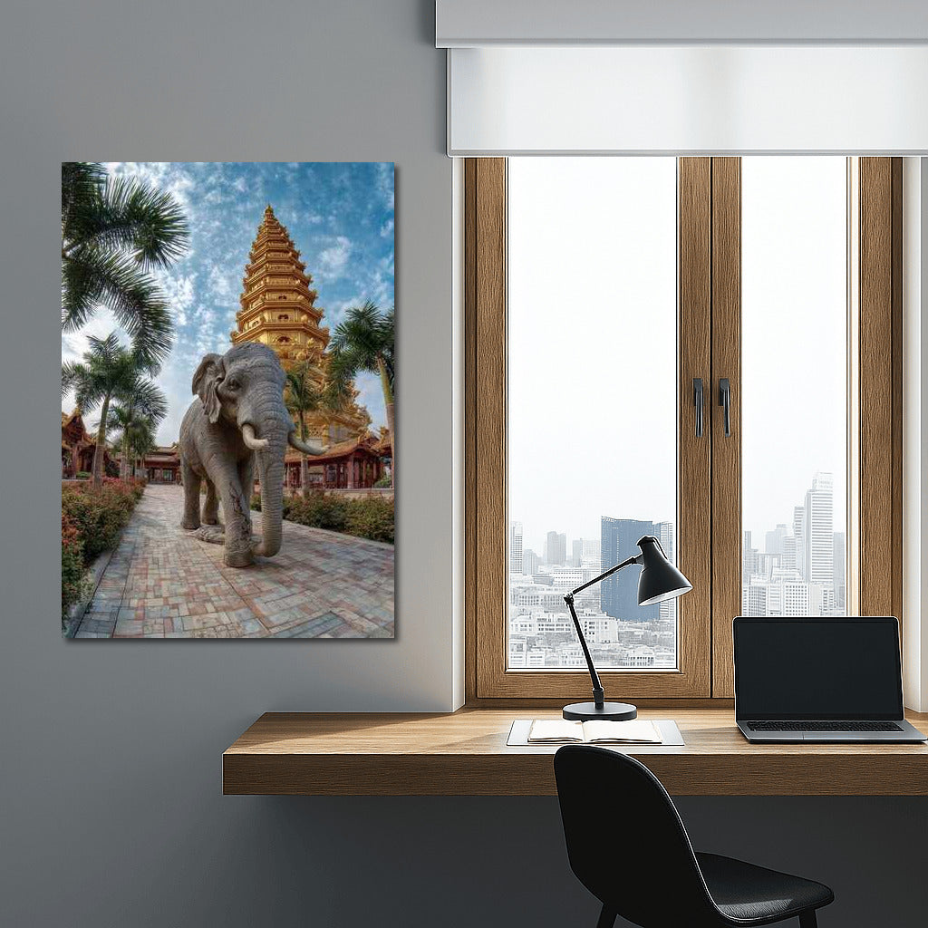 Golden Pagoda and Elephant: Symbols of Thailand