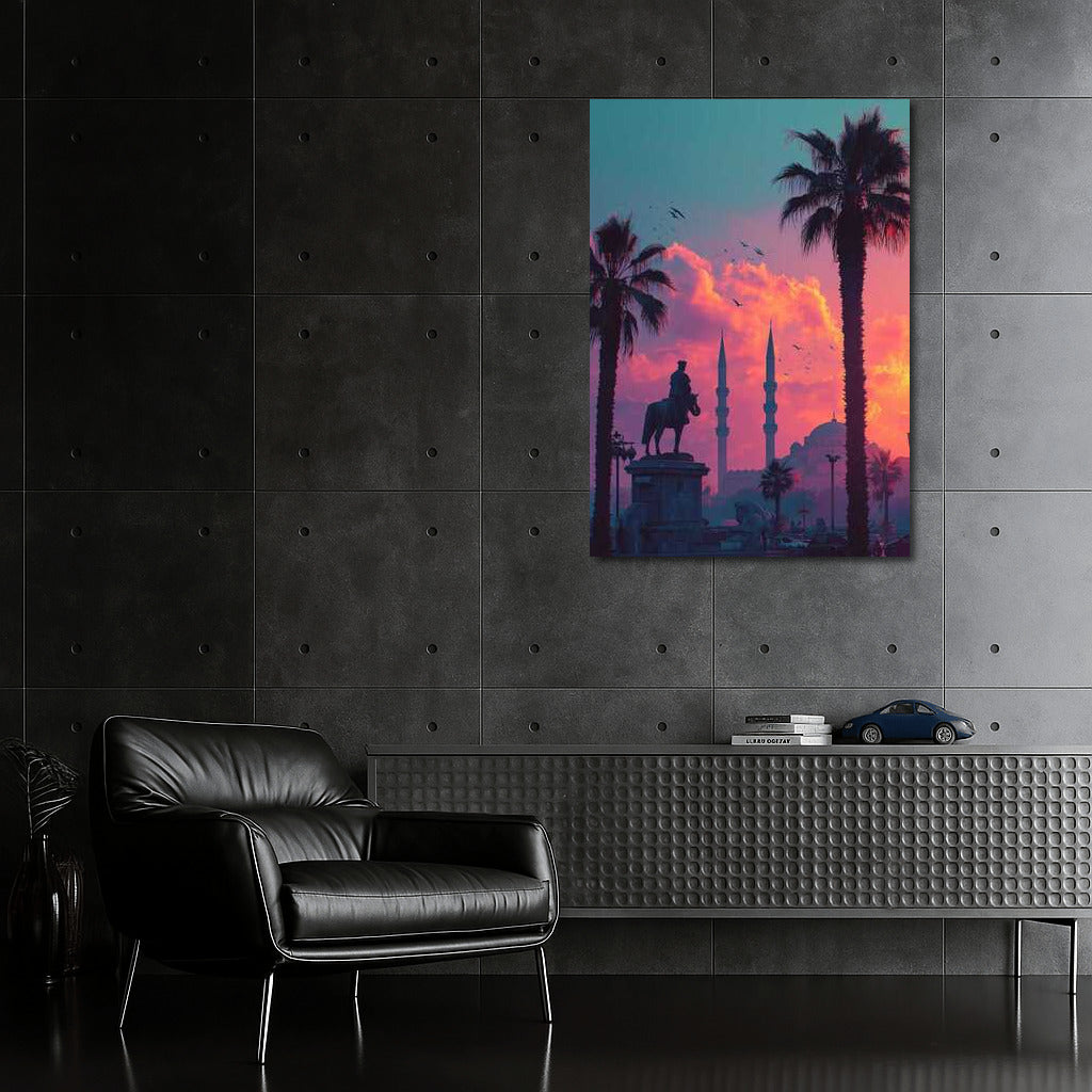 Sunset over Minarets and Palms: Eastern Tale of Turkey
