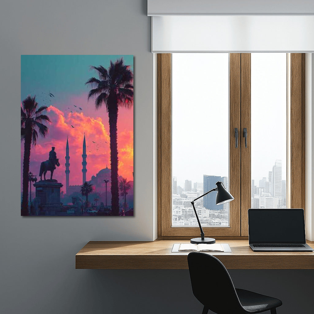 Sunset over Minarets and Palms: Eastern Tale of Turkey