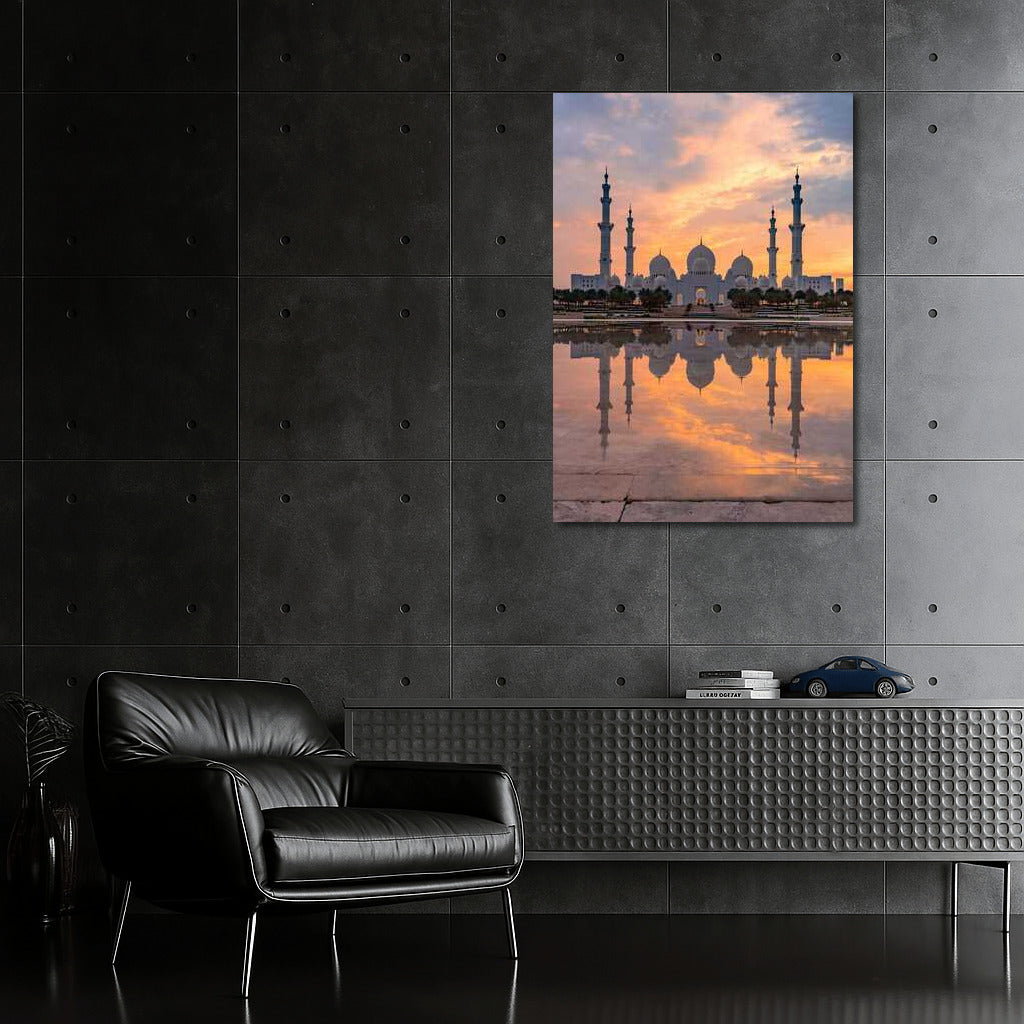 Sunset Glow of the Mosque: The Spirit of the United Arab Emirates