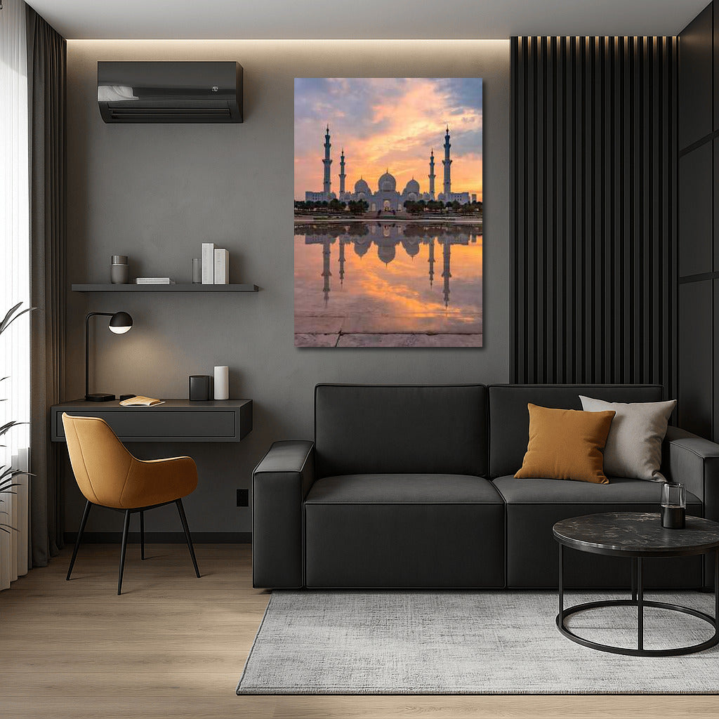 Sunset Glow of the Mosque: The Spirit of the United Arab Emirates