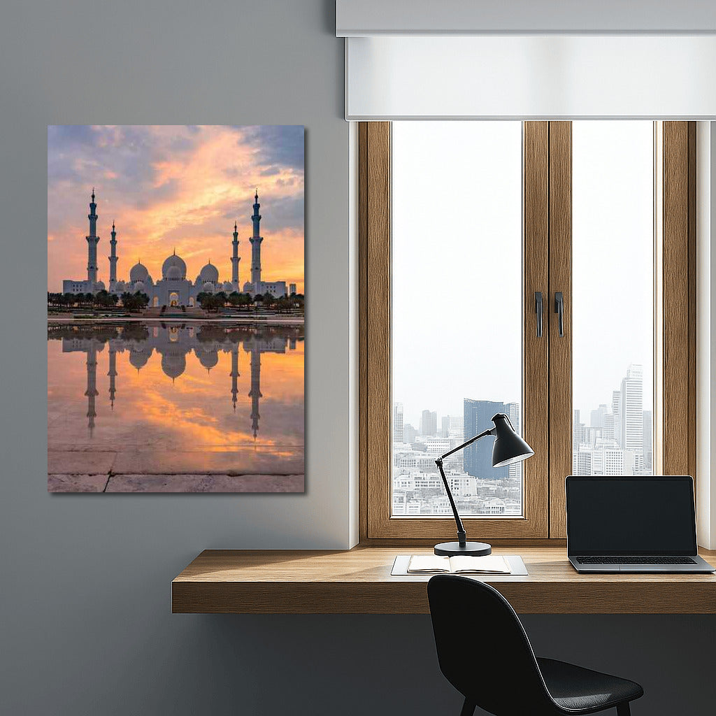 Sunset Glow of the Mosque: The Spirit of the United Arab Emirates