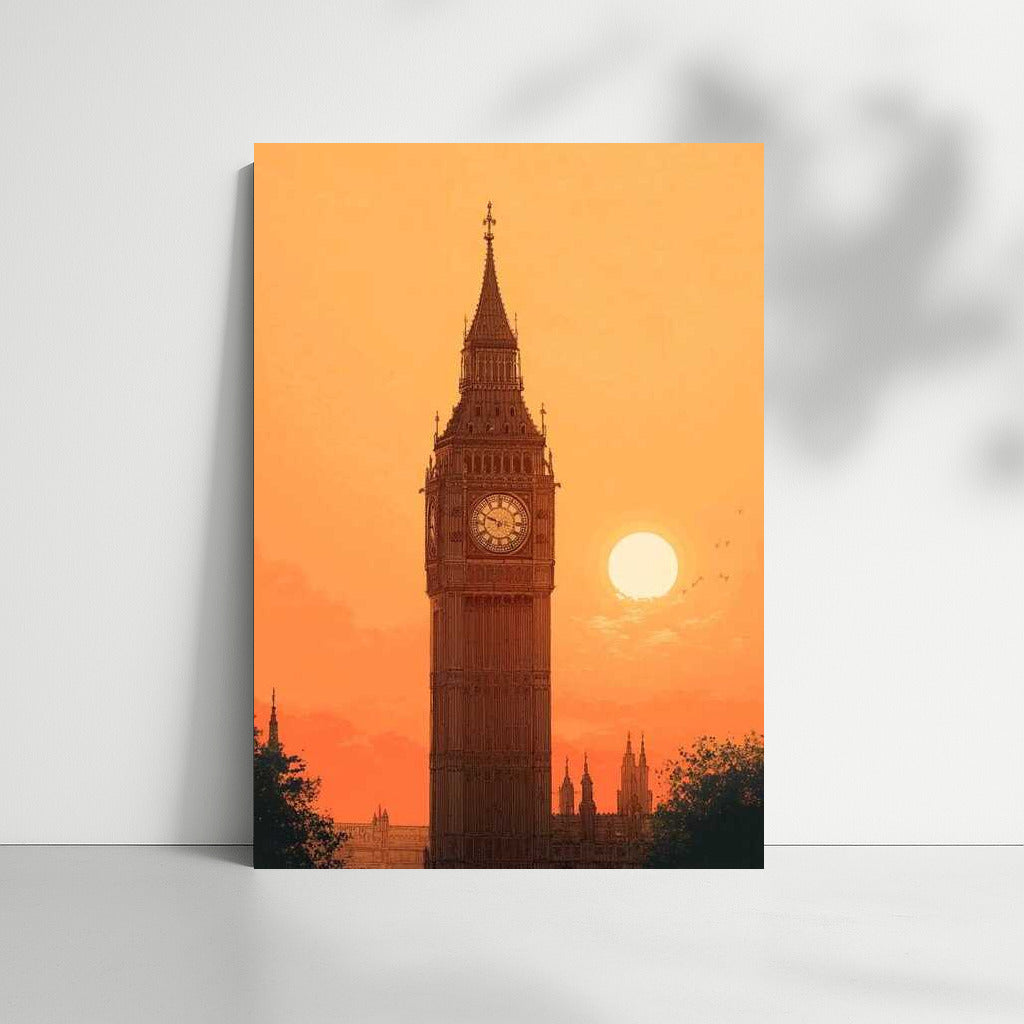 Big Ben Silhouette at Sunset: Britain in the Lights
