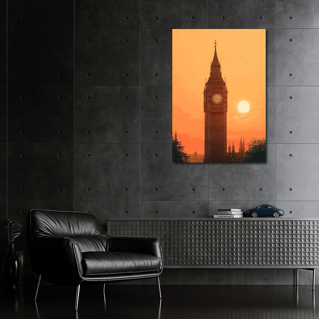 Big Ben Silhouette at Sunset: Britain in the Lights