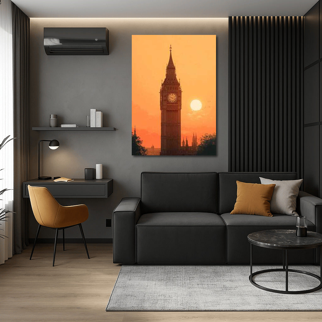 Big Ben Silhouette at Sunset: Britain in the Lights