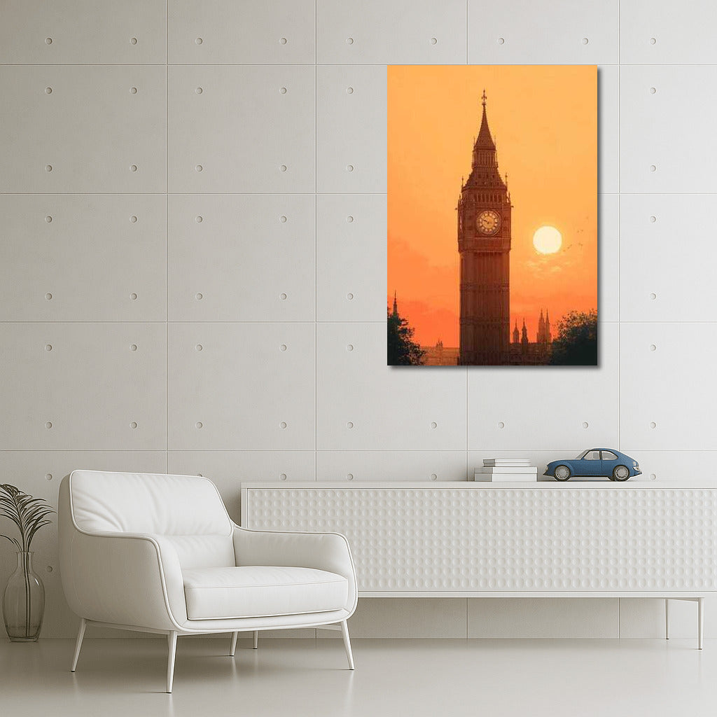 Big Ben Silhouette at Sunset: Britain in the Lights