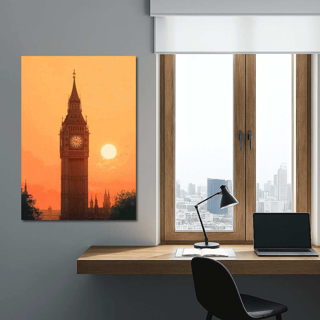 Big Ben Silhouette at Sunset: Britain in the Lights