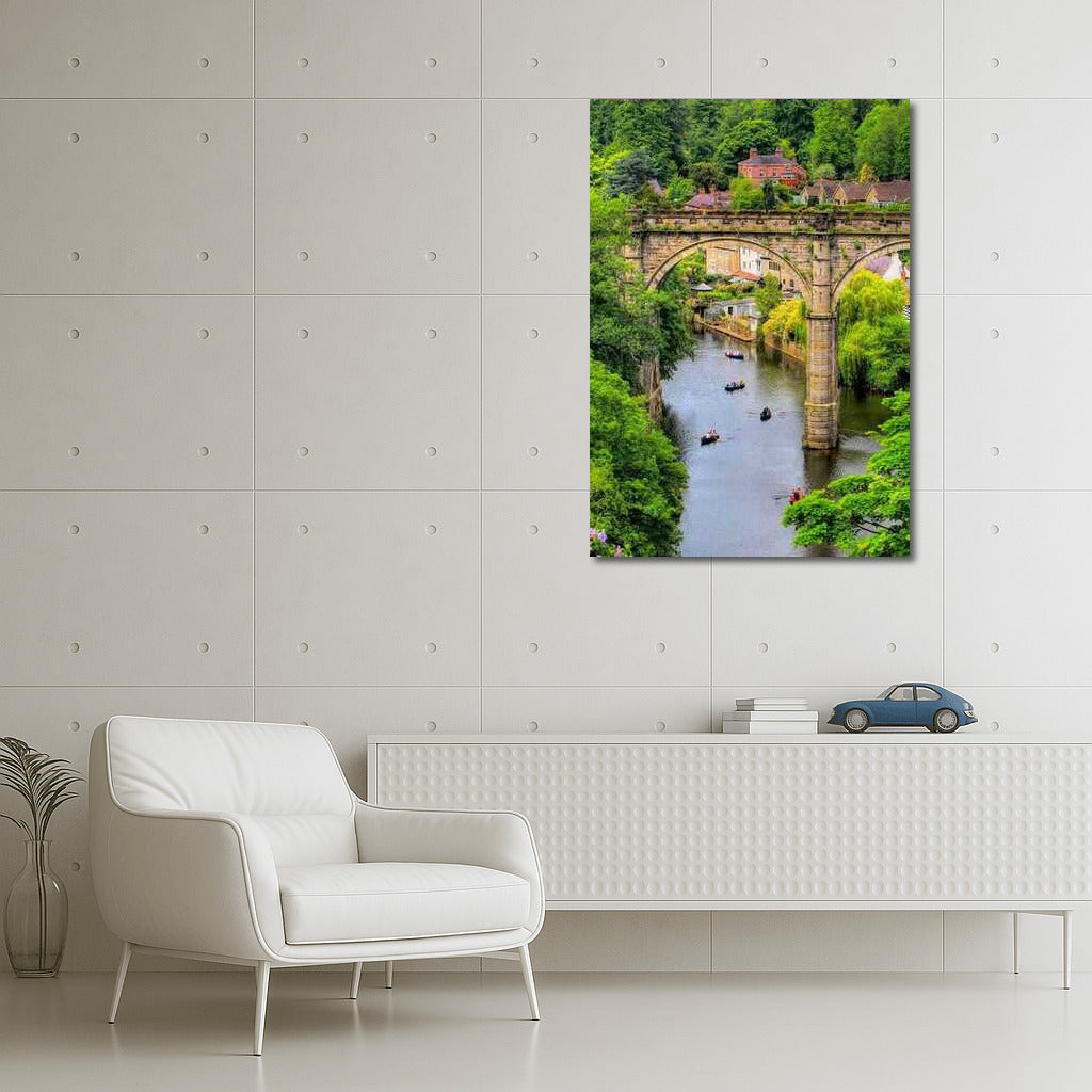 Arch Bridge and Boats: The Charm of the British Landscape