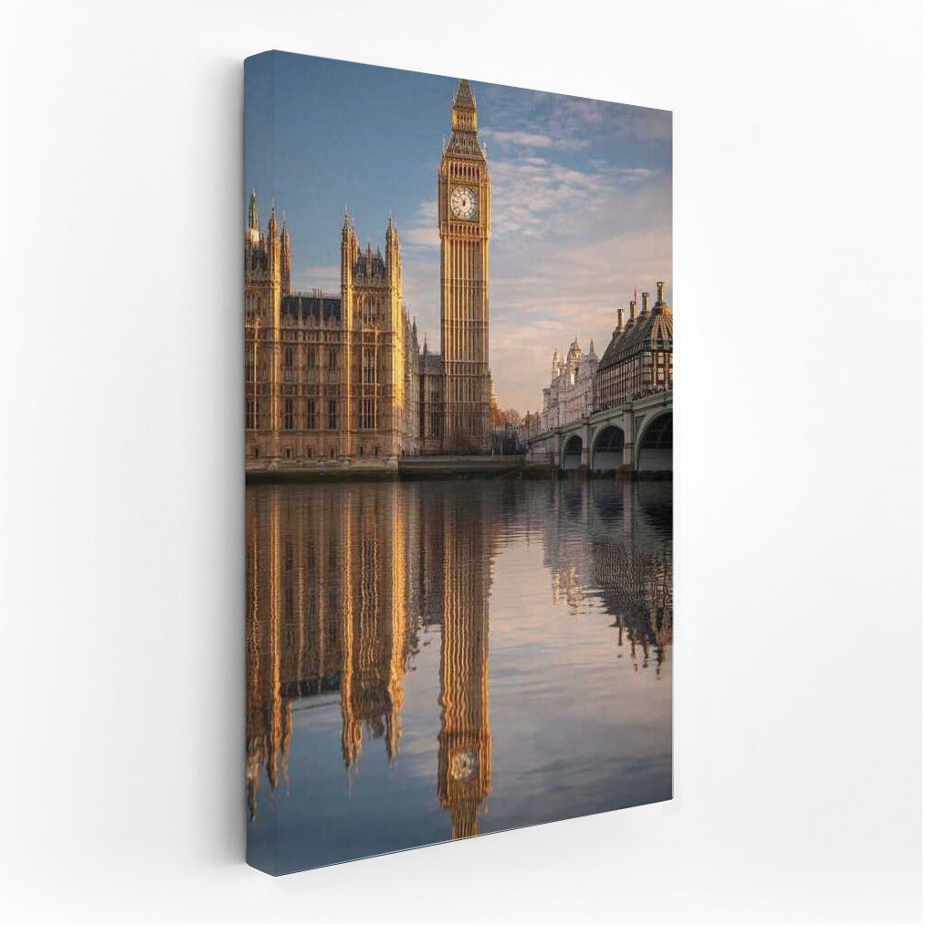 Evening London: Reflection in the Thames – The Charm of Great Britain