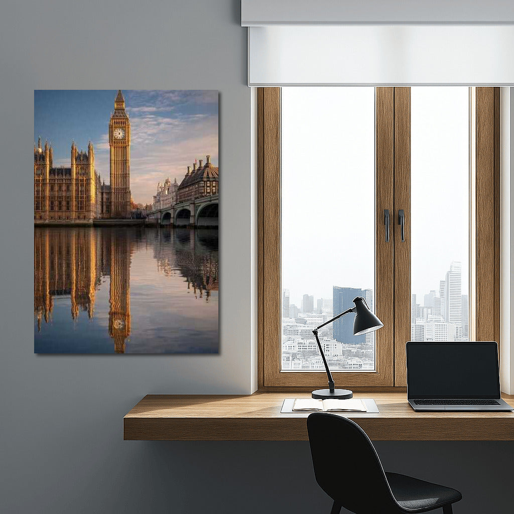 Evening London: Reflection in the Thames – The Charm of Great Britain