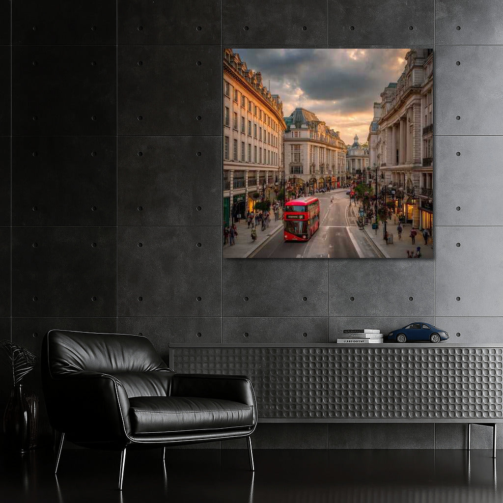 The Red Bus in the Heart of London: Urban Elegance in Britain