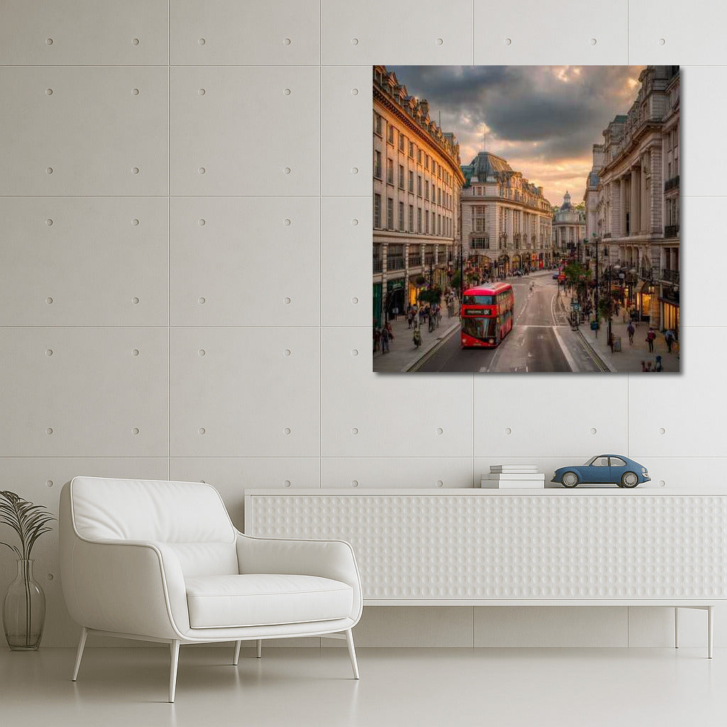 The Red Bus in the Heart of London: Urban Elegance in Britain