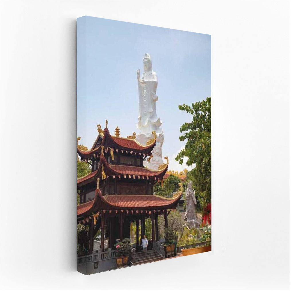 The Grandeur of Vietnamese Temple: Statue and Nature