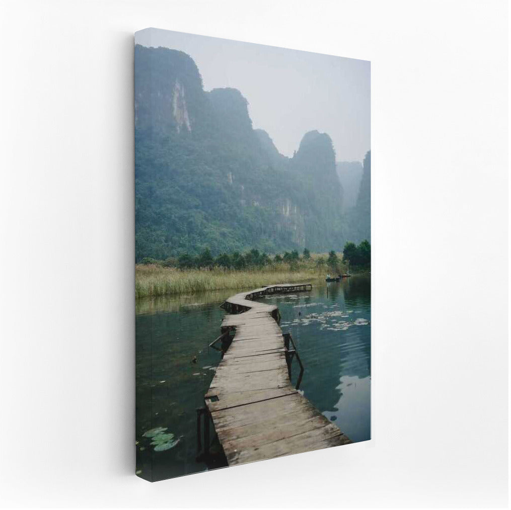 Wooden path in the heart of Vietnam's nature