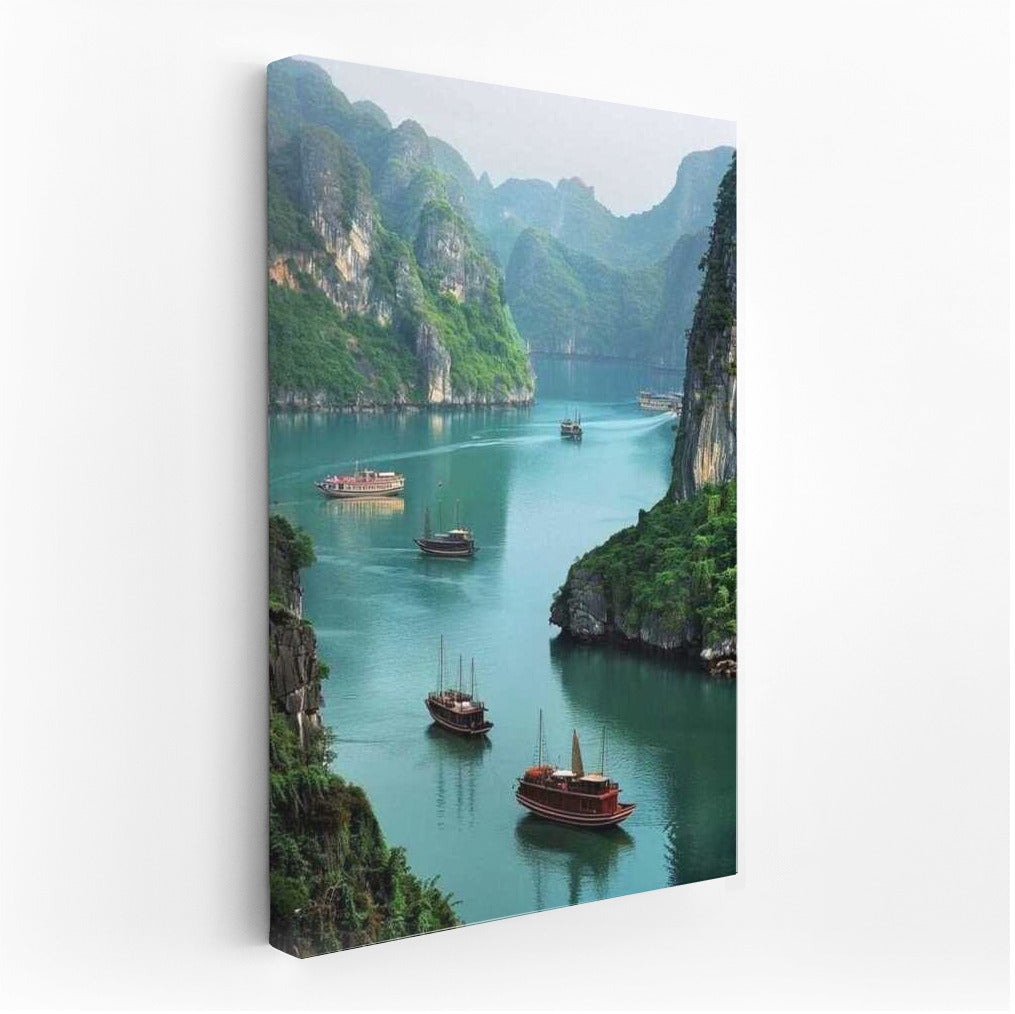 Vietnam Gulf: Boats and Rocks
