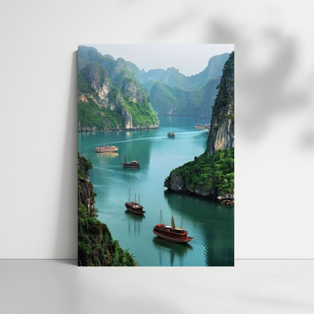 Vietnam Gulf: Boats and Rocks