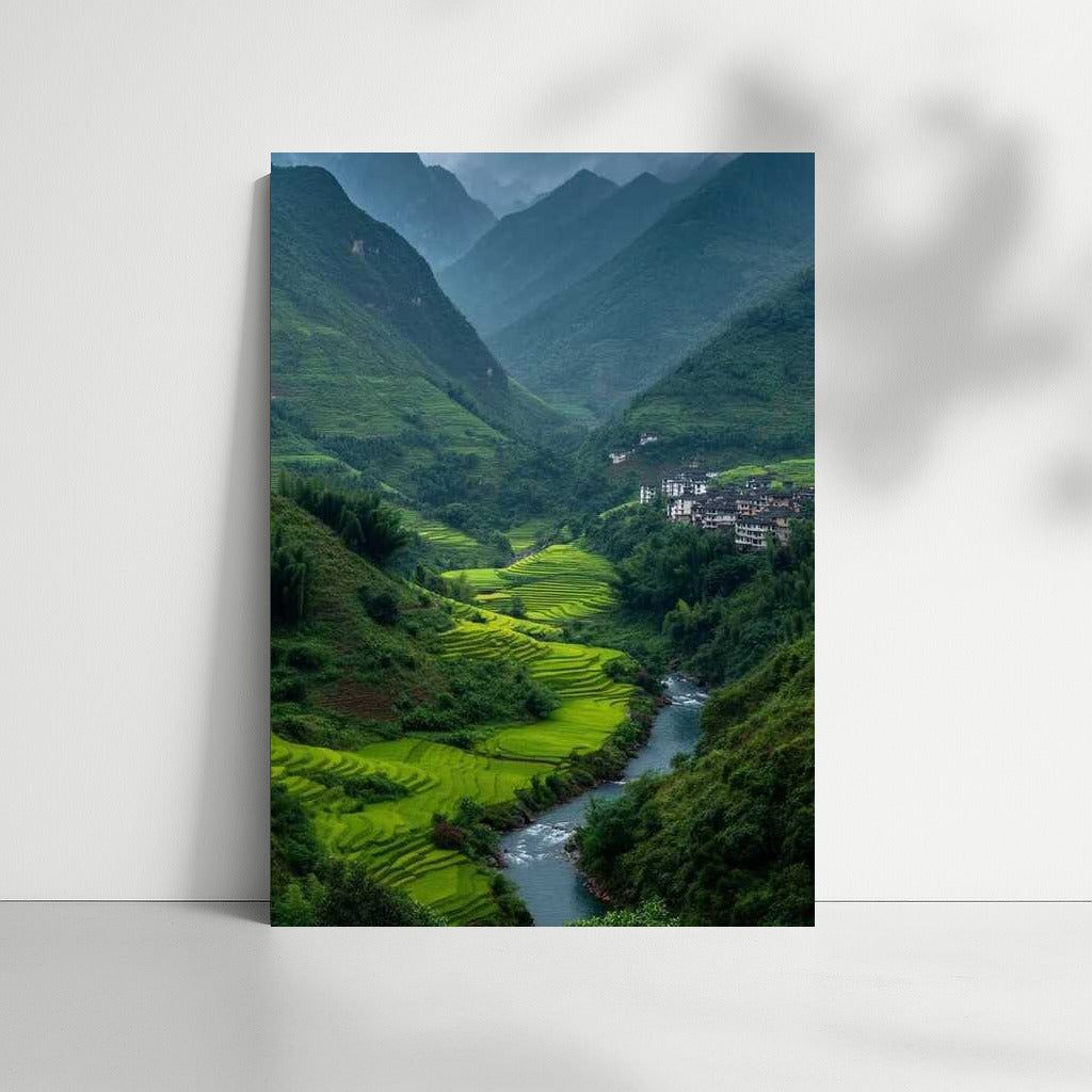 Green Harmony: Rice Terraces and Mountains of Vietnam