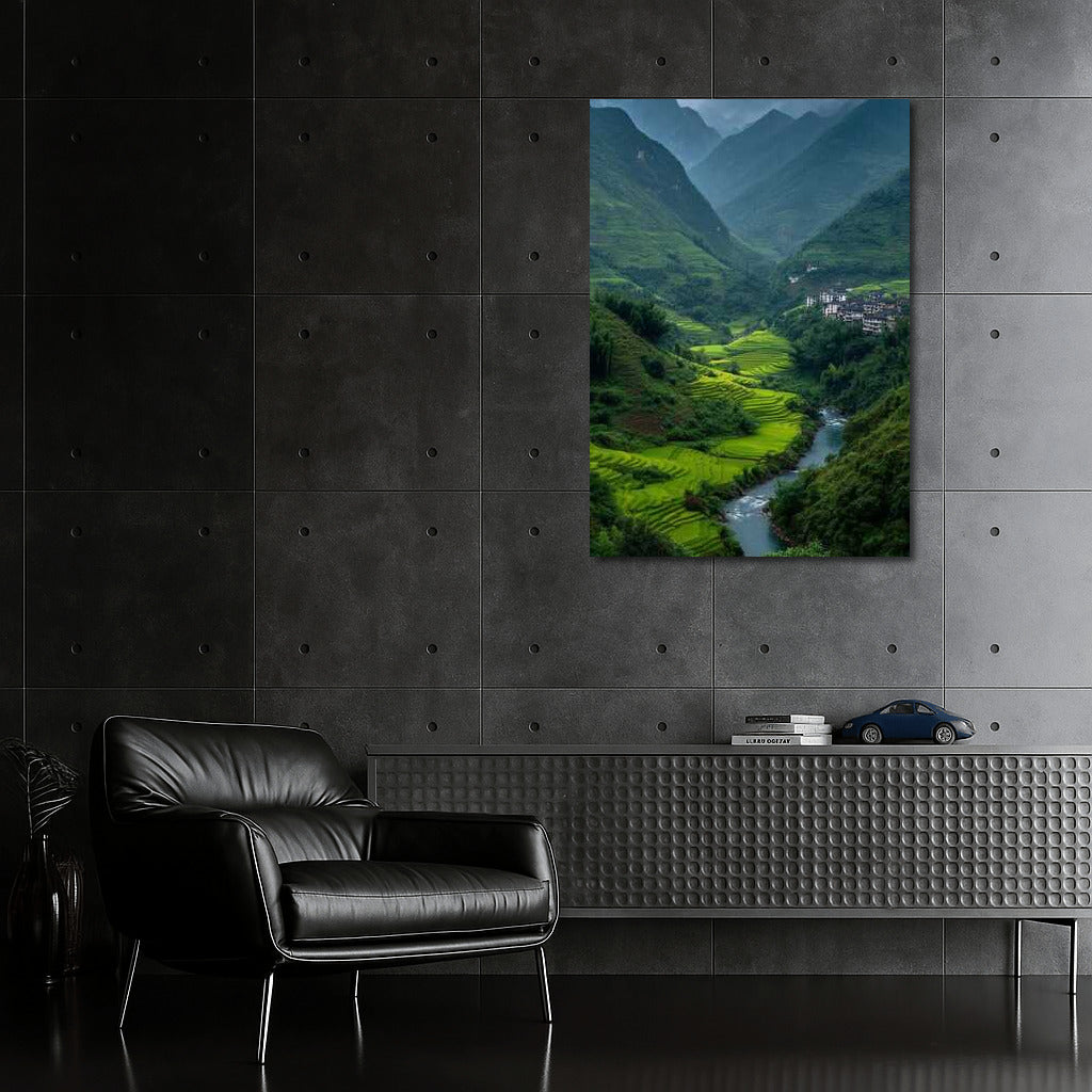 Green Harmony: Rice Terraces and Mountains of Vietnam