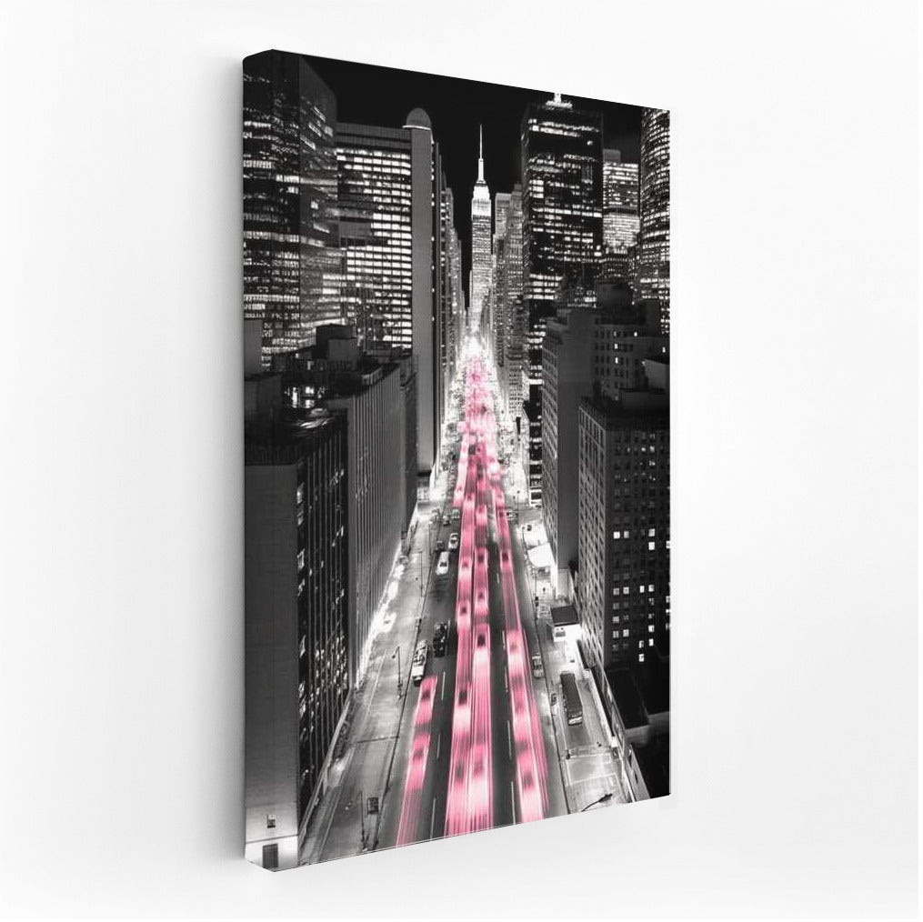 Heart of Manhattan at Night: Bright Lights of New York, USA