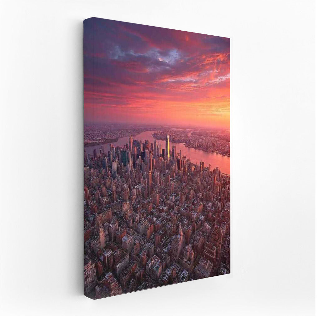 Sunset New York: Dynamics of the City and Nature, USA, New York