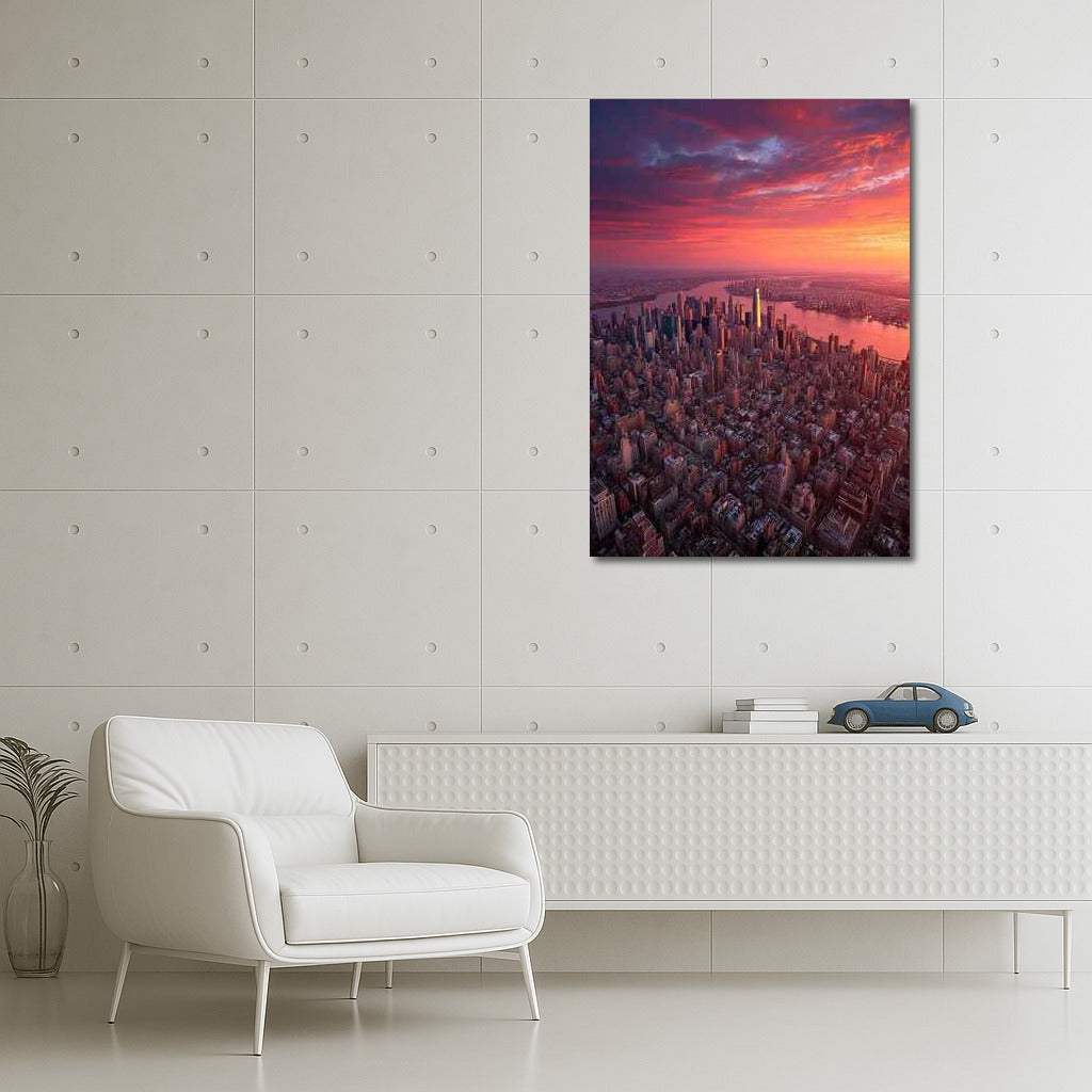 Sunset New York: Dynamics of the City and Nature, USA, New York