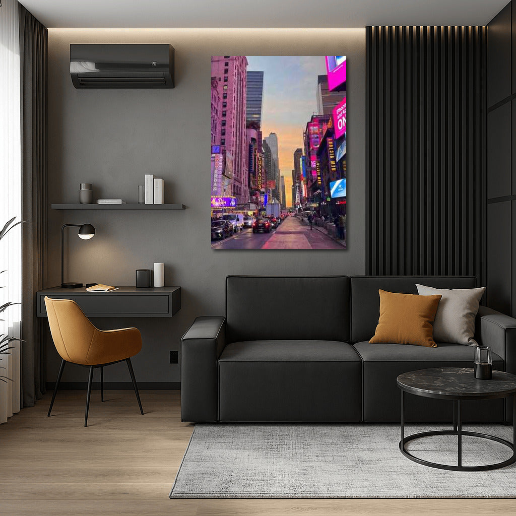 Bright Lights of Times Square: Urban Rhythm of New York, USA