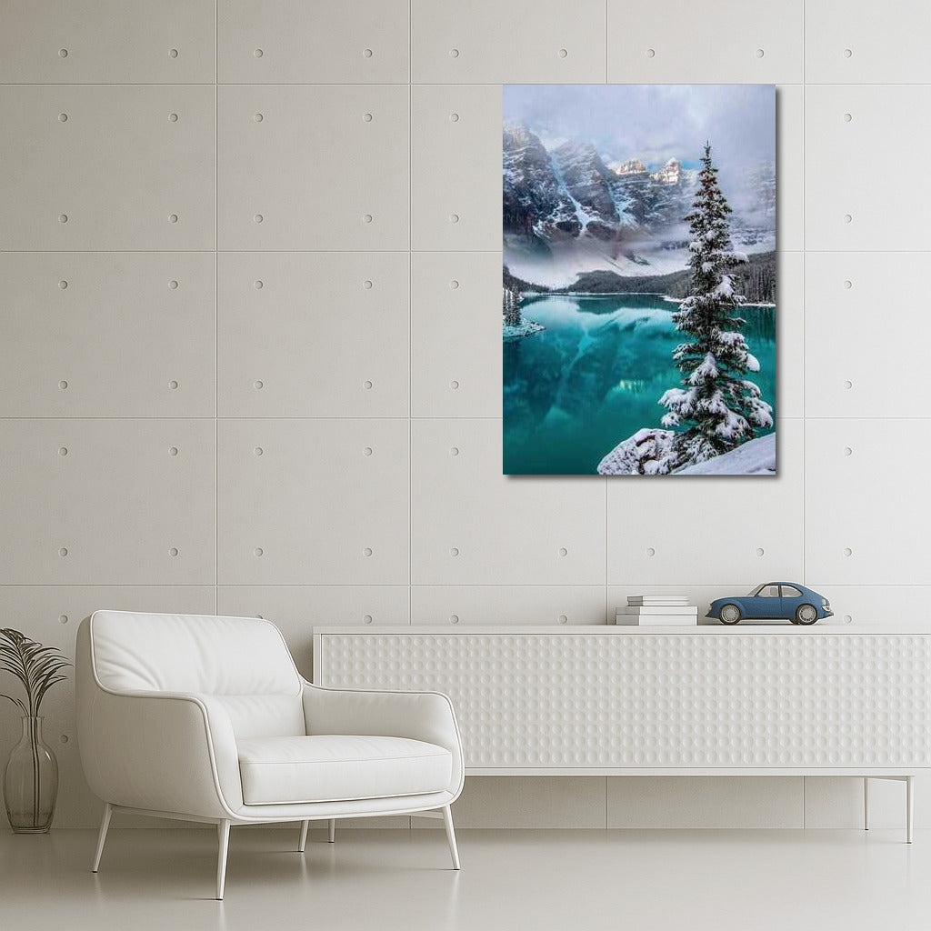 Alaska's Grandeur: Snow-Capped Peaks and Turquoise Lake USA
