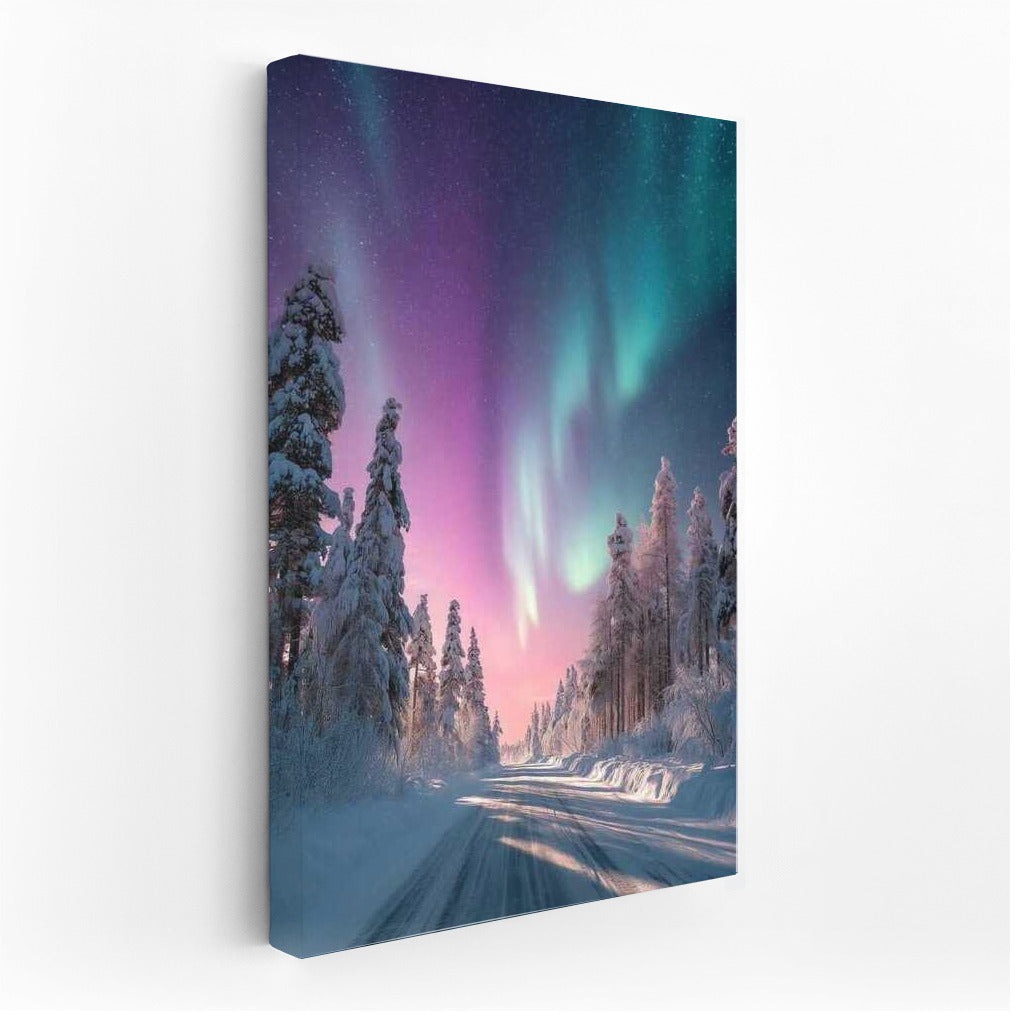 Northern Lights Over Alaska's Winter Forest: The Mysterious Beauty of Nature in the USA