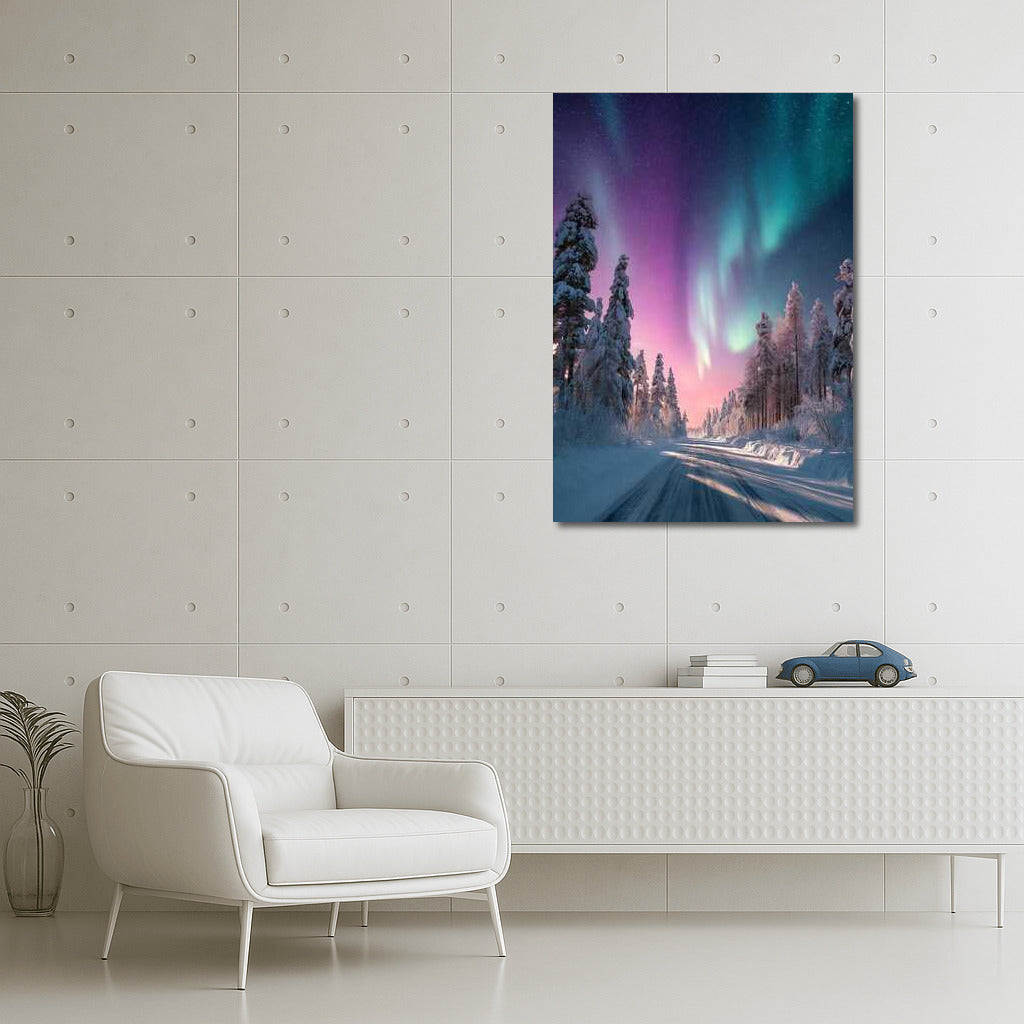 Northern Lights Over Alaska's Winter Forest: The Mysterious Beauty of Nature in the USA