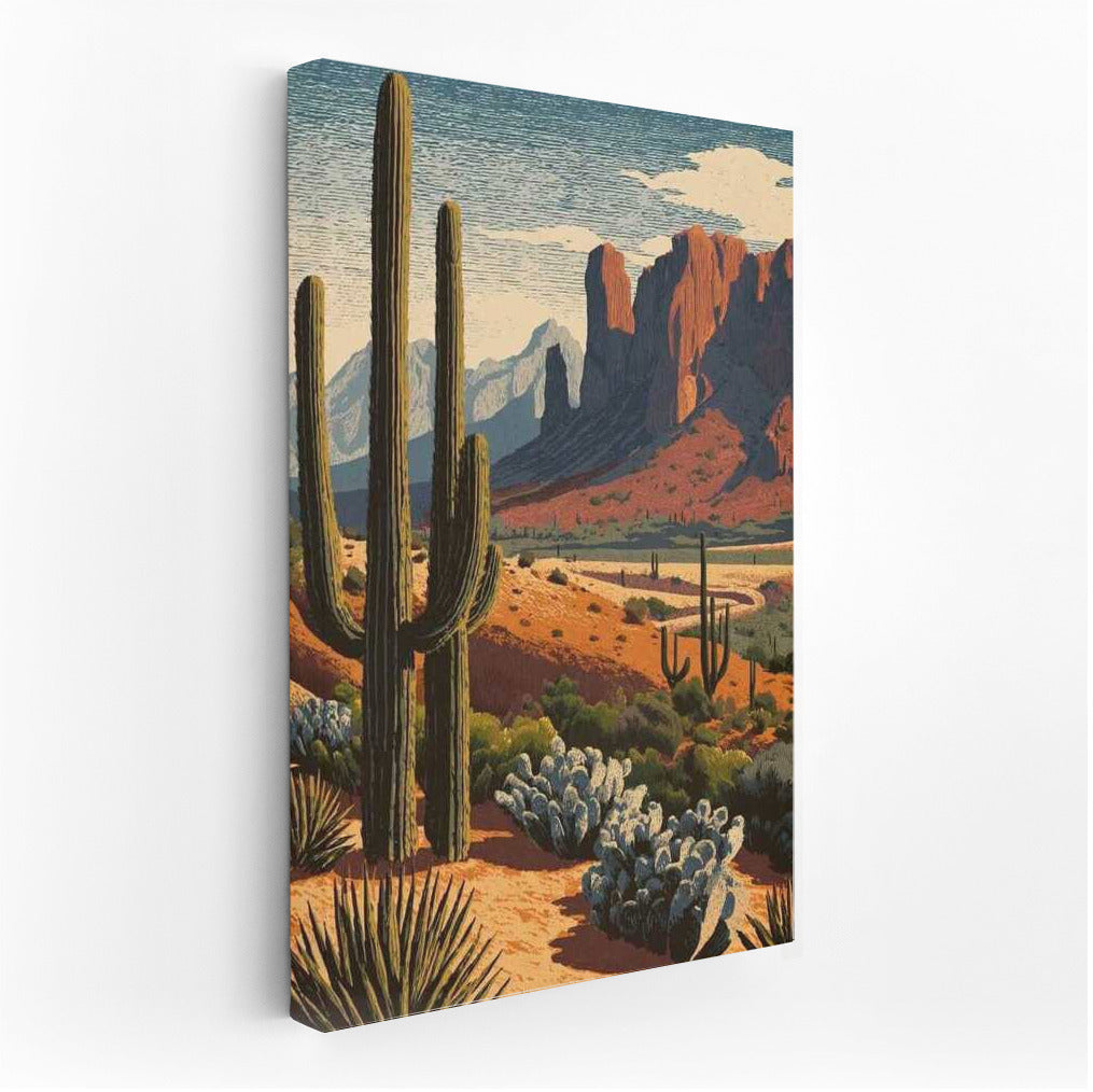 The Majesty of Arizona's Cacti and Red Rocks: US Wildlife Landscape