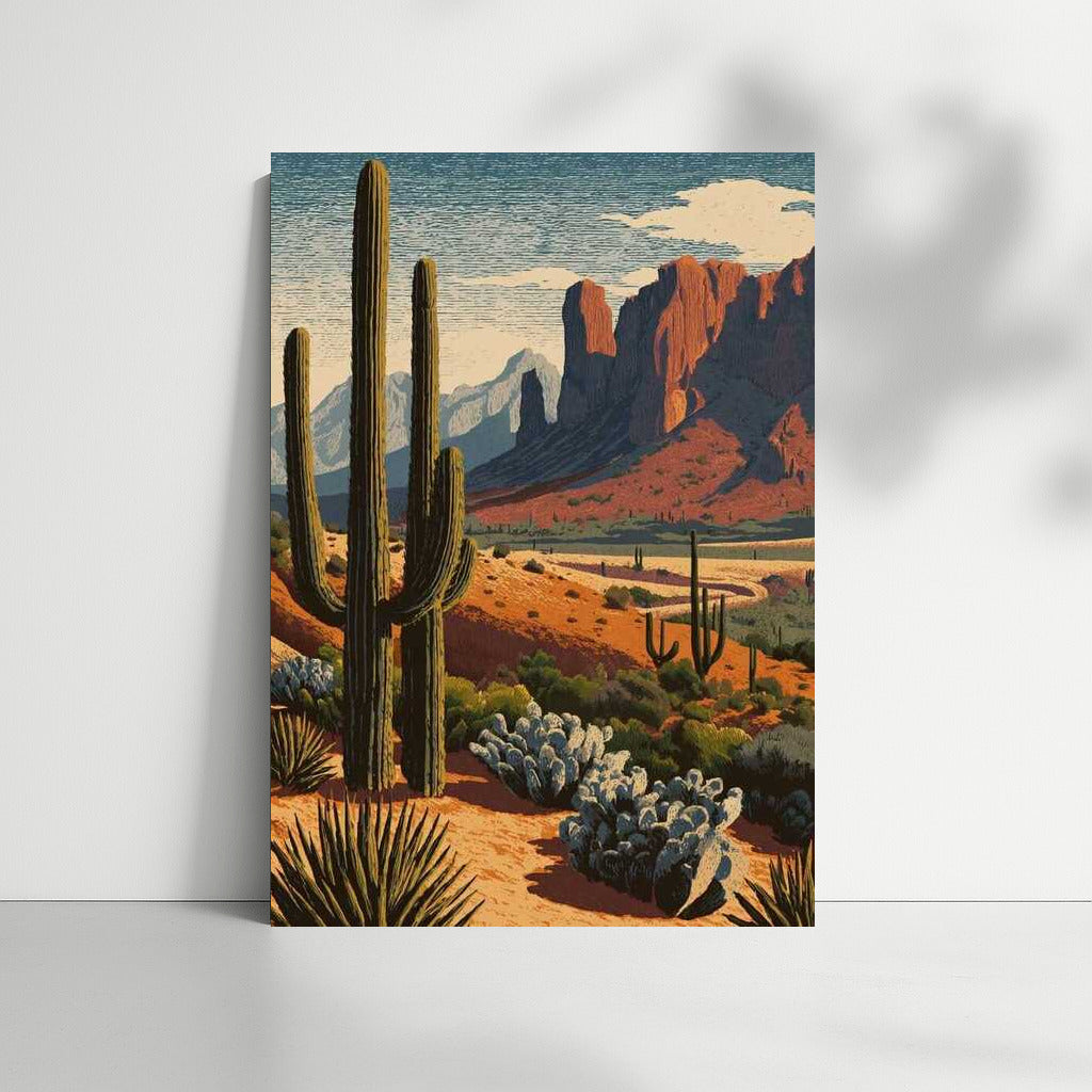 The Majesty of Arizona's Cacti and Red Rocks: US Wildlife Landscape