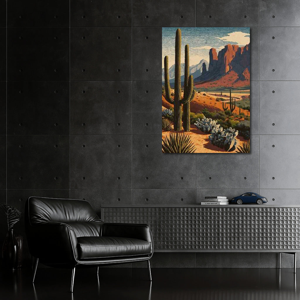 The Majesty of Arizona's Cacti and Red Rocks: US Wildlife Landscape