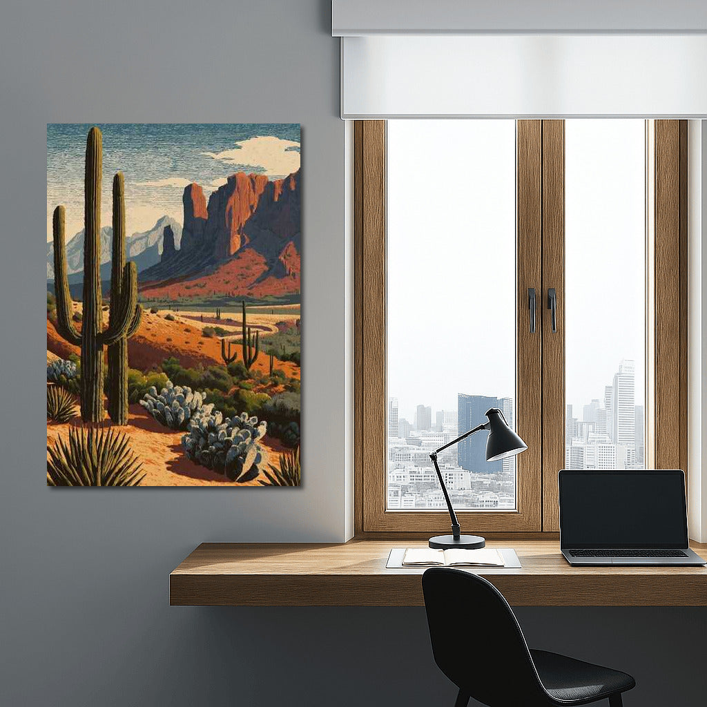 The Majesty of Arizona's Cacti and Red Rocks: US Wildlife Landscape