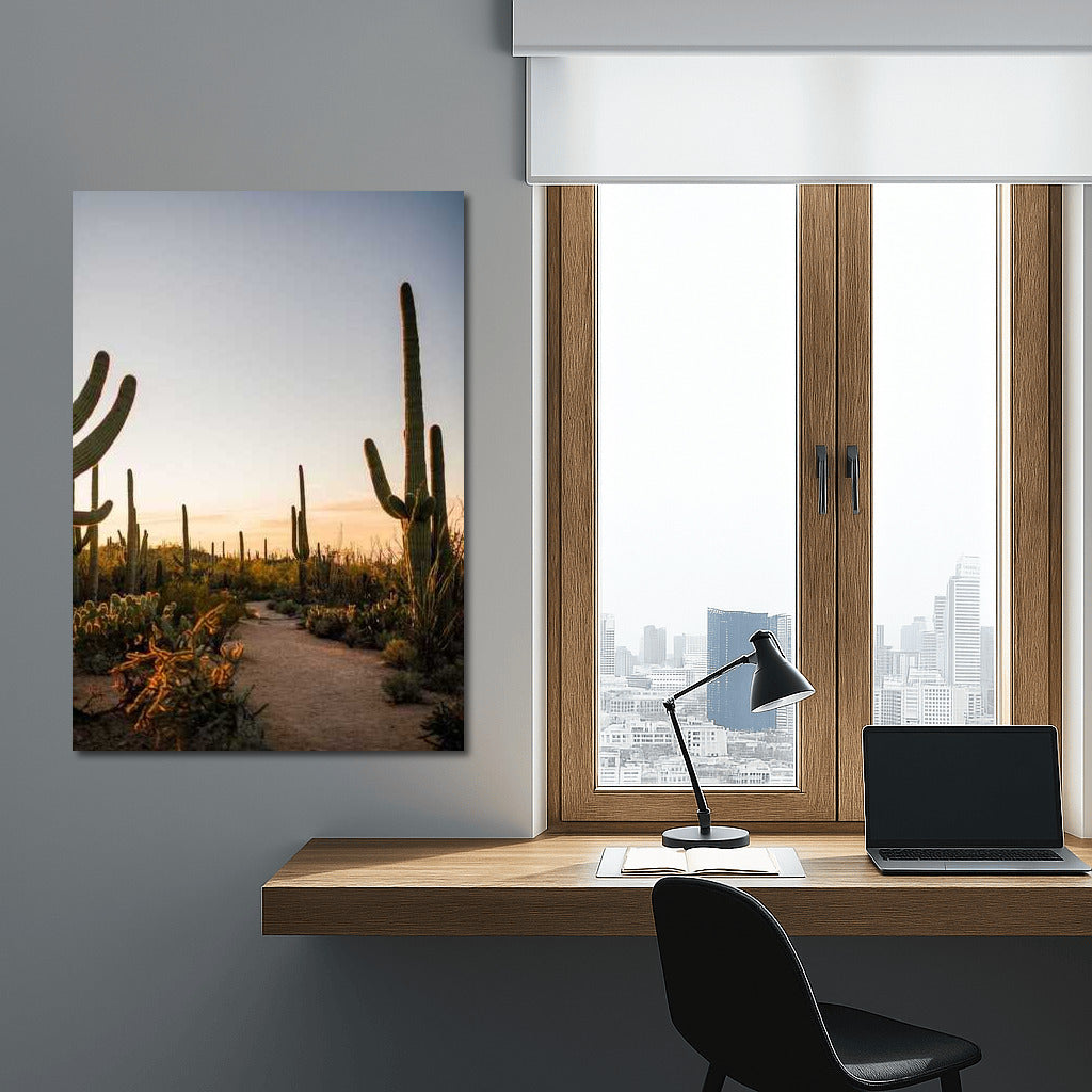 Arizona Grandeur: Sunset Among the Cacti