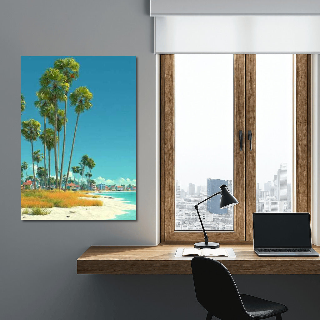 Florida's Tropical Paradise: Palm Trees and Azure Waters