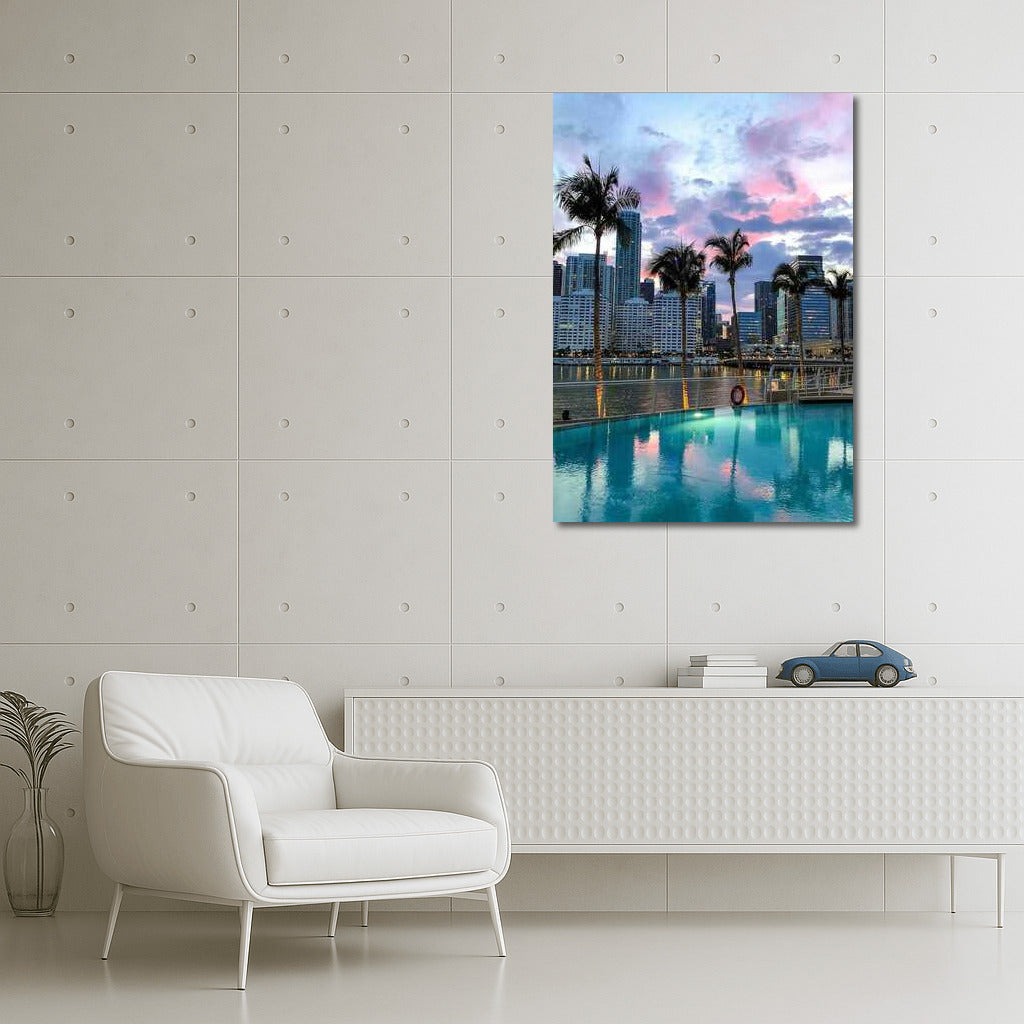 Sunset Miami: Skyscrapers and Palms of Florida