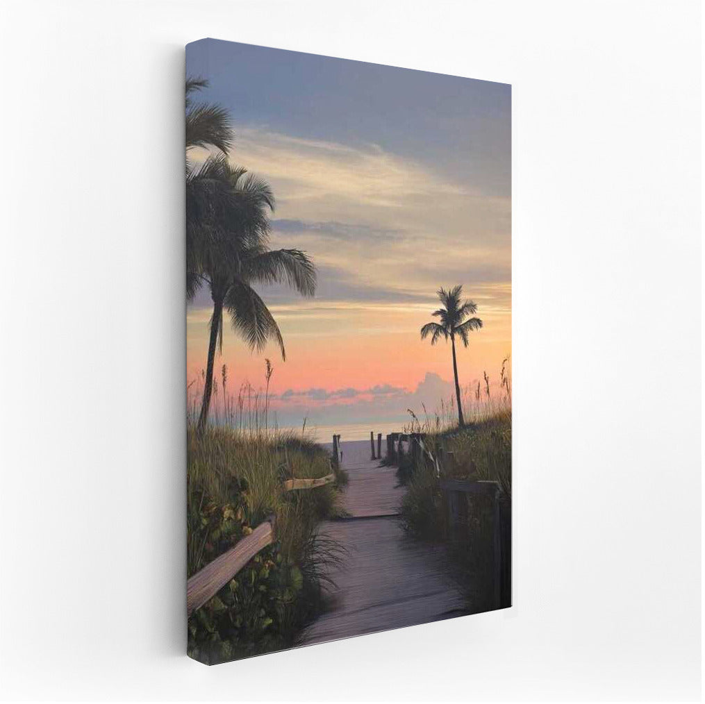 Florida Tropical Way: Wooden Walkway to the Ocean