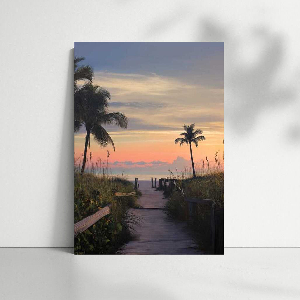 Florida Tropical Way: Wooden Walkway to the Ocean