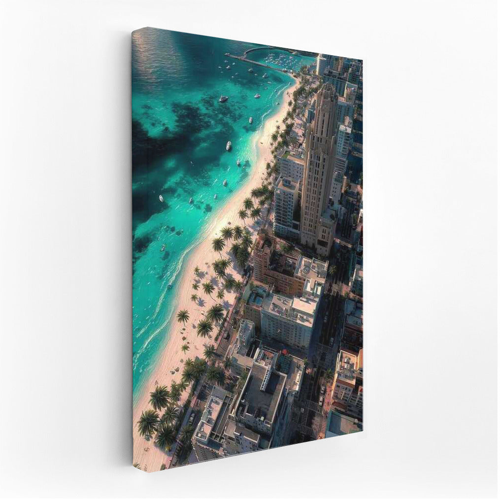 Florida's Tropical Ocean: Palm Trees and Urban Charm