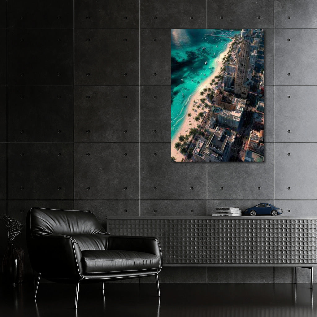 Florida's Tropical Ocean: Palm Trees and Urban Charm